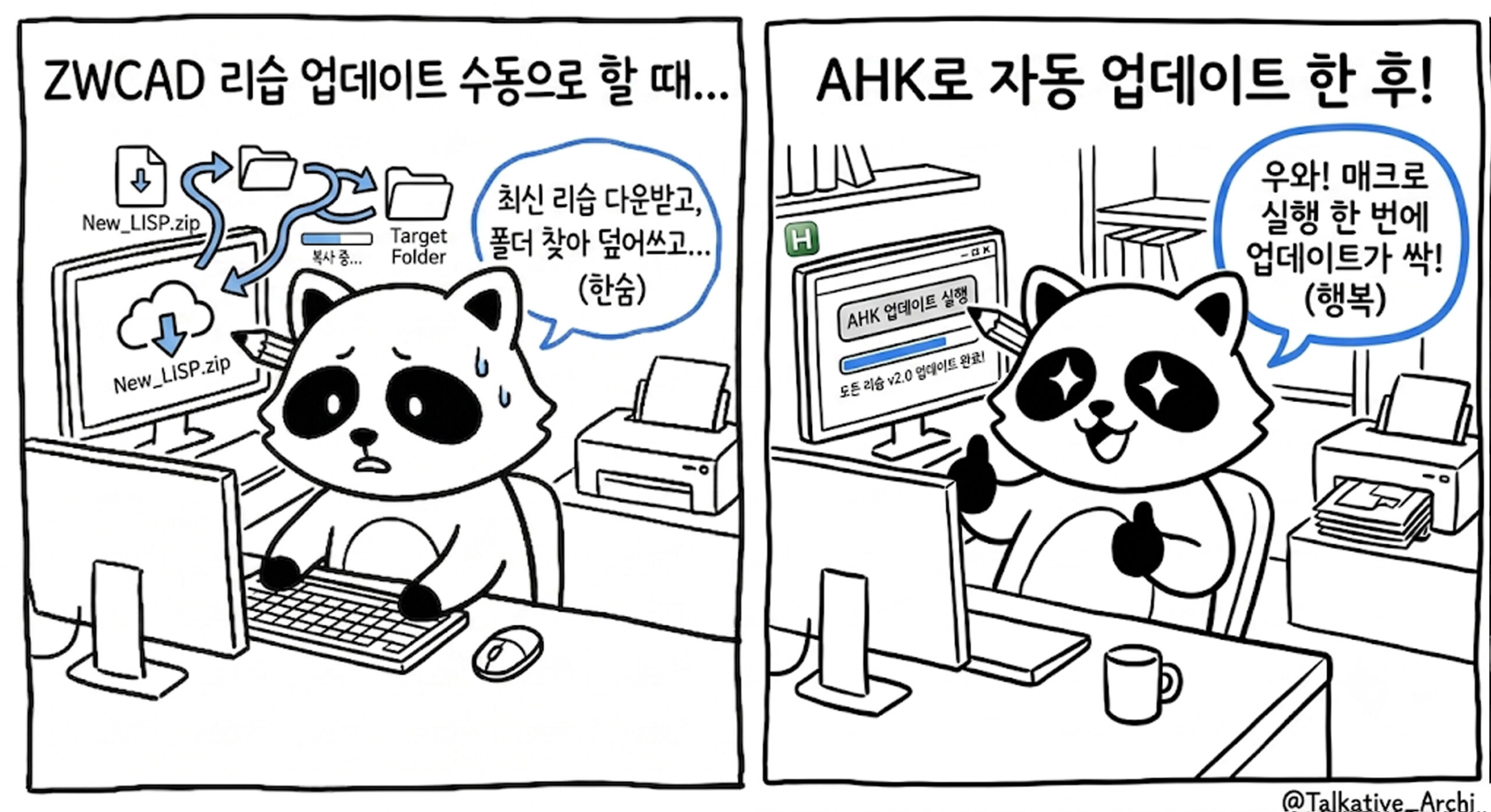 Ctrl+Shift+S 단축키 하나로 리습 저장과 ZWCAD 로드 자동화