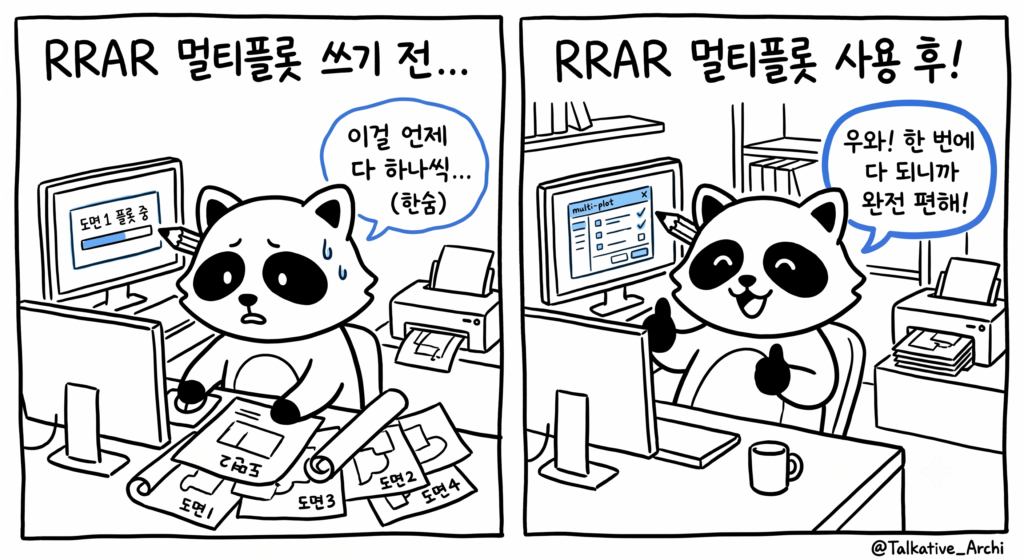 ZWCAD 멀티플롯 RRAR로 도면 600장을 하루 종일에서 1시간 만에 자동 출력