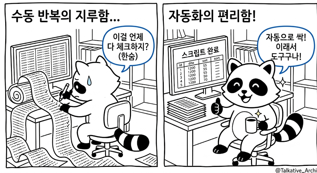 자동화 도구 생성하는 나, 멋지당!